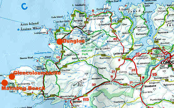 Road Map Of Donegal Maps